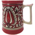 thumbnail image 4 of India Meets India Ceramic Beer Mug 500 ML Handicraft By Awarded Indian Artisan (4, Red), 4 of 5