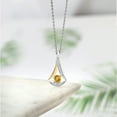 thumbnail image 4 of Gem Stone King 0.82 Ct Yellow Citrine E-F Lab Grown Diamond 925 Silver and 10K Yellow Gold Pendant, 4 of 4