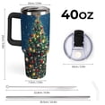 thumbnail image 2 of 40 oz Insulated Tumbler with Handle, Leak-Proof Straw Lid, Stainless Steel Travel Mug for Car & Road Trips - Christmas Tree Background, 2 of 6