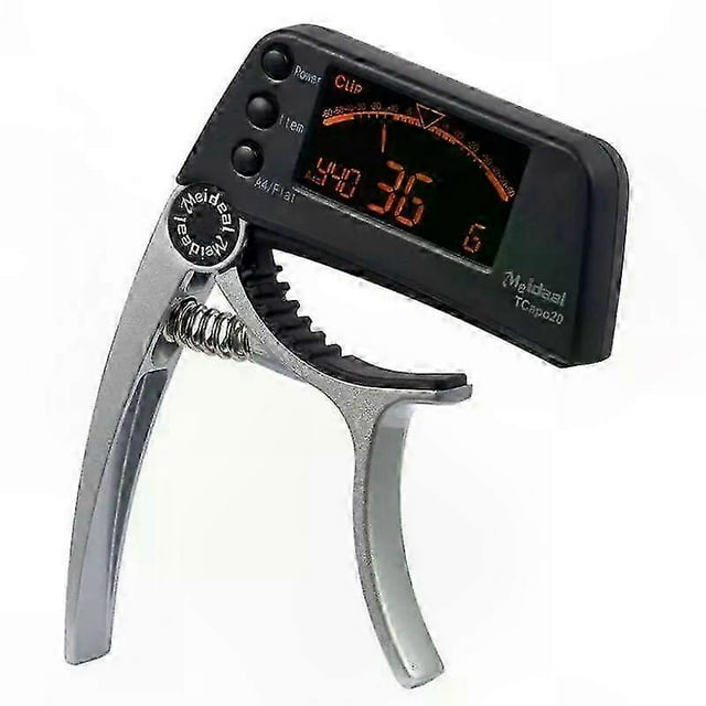 2-in-1 Guitar Tuner and Capo with LCD Display for Acoustic and Electric Guitars Aluminum Alloy Construction