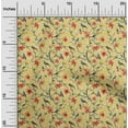 thumbnail image 2 of oneOone Cotton Silk Yellow Fabric Floral Flower With Bird Diy Clothing Quilting Fabric Print Fabric By Yard 42 Inch Wide, 2 of 4