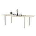 thumbnail image 2 of 65"-97" Extentable Outdoor Dining Table, Aluminum Patio Dinner Collapsible Table for 8-10 Person, Rectangular Patio Extender Table for Garden, Backyard, White, 2 of 7