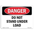 thumbnail image 1 of SignMission OS-DS-A-1218-L-2470 12 x 18 Po Signe de Danger OSHA - Ne Pas Se Tenir sous la Charge, 1 of 1