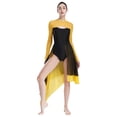 thumbnail image 3 of vastwit Maillot de Ballet en Maille Patchwork Découpé pour Femmes Robe de Danse Fluide Jaune G, 3 of 6