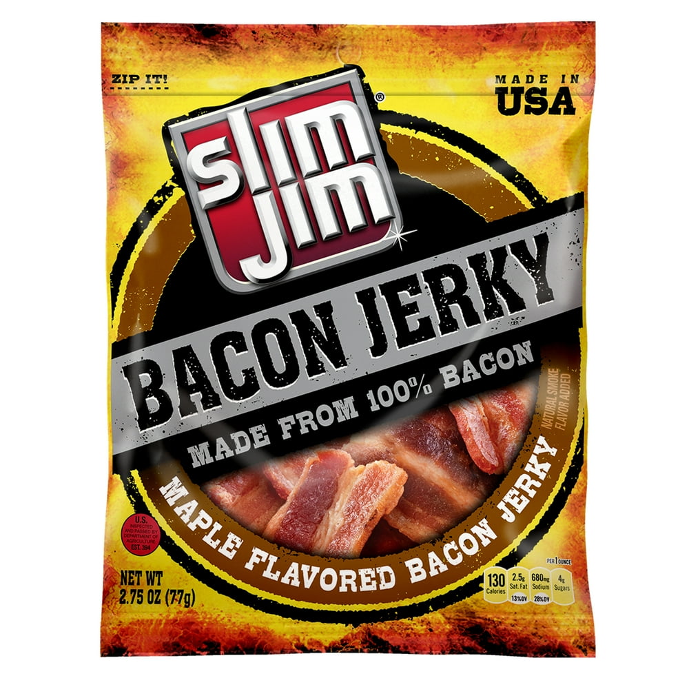 Slim Jim Bacon Jerky, Maple Flavor, 2.75 oz.