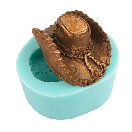 

pulunto Western Cowboy Hat Silicone Mold Fondant Chocolate Candy Jelly Mold Cake Decoration Baking Mold Supplies DIY Crafts Soap Casting Tool T8G8