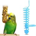 thumbnail image 2 of Parrots Feeder Basket Plastic Food Fruit Feeding Perch Stand Holder for Pet Bird Supplies Fruit Vegetable Millet Container(Blue), 2 of 4