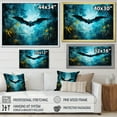 thumbnail image 4 of Designart "Night Bat Charm in Blue Watercolor II" Animals Framed Wall Art Decor - Modern Farmhouse Blue Bat Entryway Framed Wall Art, 4 of 6