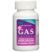 Rugby Gas Relief Chewable Tablets, 80 mg, 100 Count