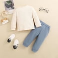 thumbnail image 4 of GYRATEDREAM Newborn Infant Boys Long Sleeve Cotton Outfits Baby Round Neck Button down Sweatshirts Tops + Long Pant with Pockets Toddler Fall Clothes for 0-24 Months, 4 of 8