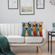thumbnail image 4 of Fundas de cojín decorativas de poliéster con motivos abstractos de perros y gatos para decorar el sofá del hogar., 4 of 4