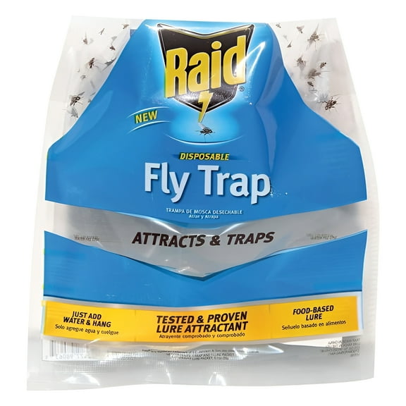 Raid Outdoor Disposable Hanging Fly Trap, 3 Pack