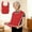 Red, variant on Lunxisen 1 pcs Adult Bibs For Men Washable, Reusable Waterproof Large Bibs For Adult, Clothing Protector With Crumb Catcher For Eating.