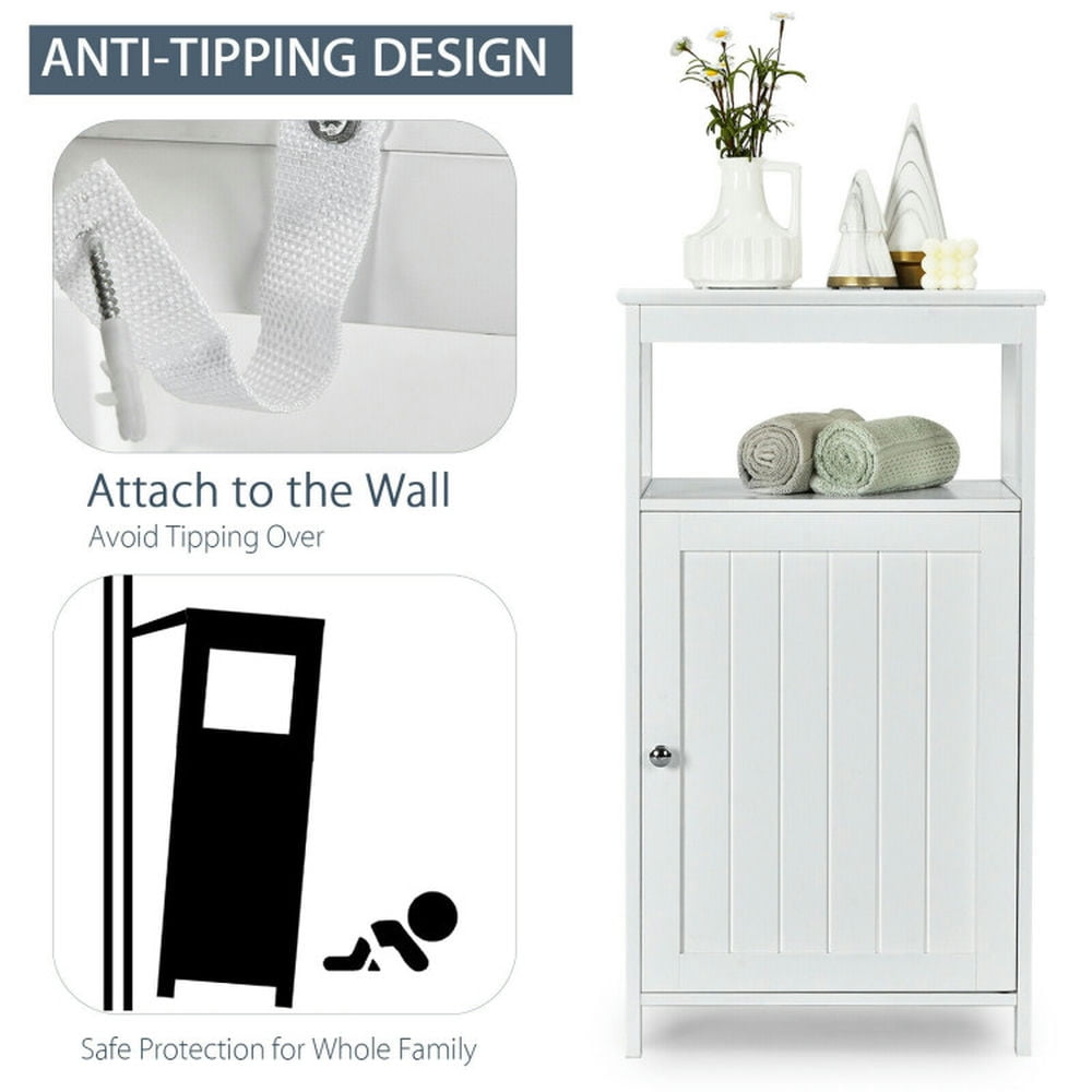 Finihen Bathroom Storage Cabinet, Bathroom Floor Cabinet, Bathroom Floor Cabinet with Adjustable Shelf, for Bathroom, Living Room, Bedroom, Kitchen, White Finihen Bathroom Storage Cabinet, Bathroom Floor Cabinet, Bathroom Floor Cabinet with Adjustable Shelf, for Bathroom, Living Room, Bedroom, Kitchen, White