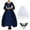 Blue, variant on Women's Victorian Dress 18th Century Medieval Ball Gown Pannier Dress Southern Costume with Necklace