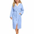thumbnail image 3 of Bovxnpu Boys Girls Robes Hooded Long Sleeve Big Pocket Mid Length Bath Robe Outfits, 3 of 8