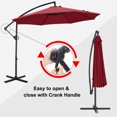 thumbnail image 6 of ABCCANOPY 9 FT 360°Rotation Cantilever Patio Umbrella with Crank & Cross Base for Garden, Backyard, Pool and Beach, 12+ Colors(Burgundy), 6 of 9