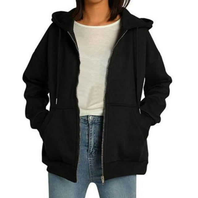 CAROOTU Sweat-Shirt à Capuche Ouvert avec Poche Épaisse Capuche Cordon