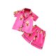 thumbnail image 1 of Odeerbi 2-6 Años Niño Niña Pijama de Verano de Satén Con Solapa Con Muesca Camisa de Manga Corta Conjunto de Pijama de Seda Con Estampado de Oso, 1 of 3