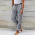 thumbnail image 2 of Seductiva Women's Casual Pants Women's Summer Striped Linen and Cotton Loose Straight Leg Pants Business Work Casual Pants, 2 of 4