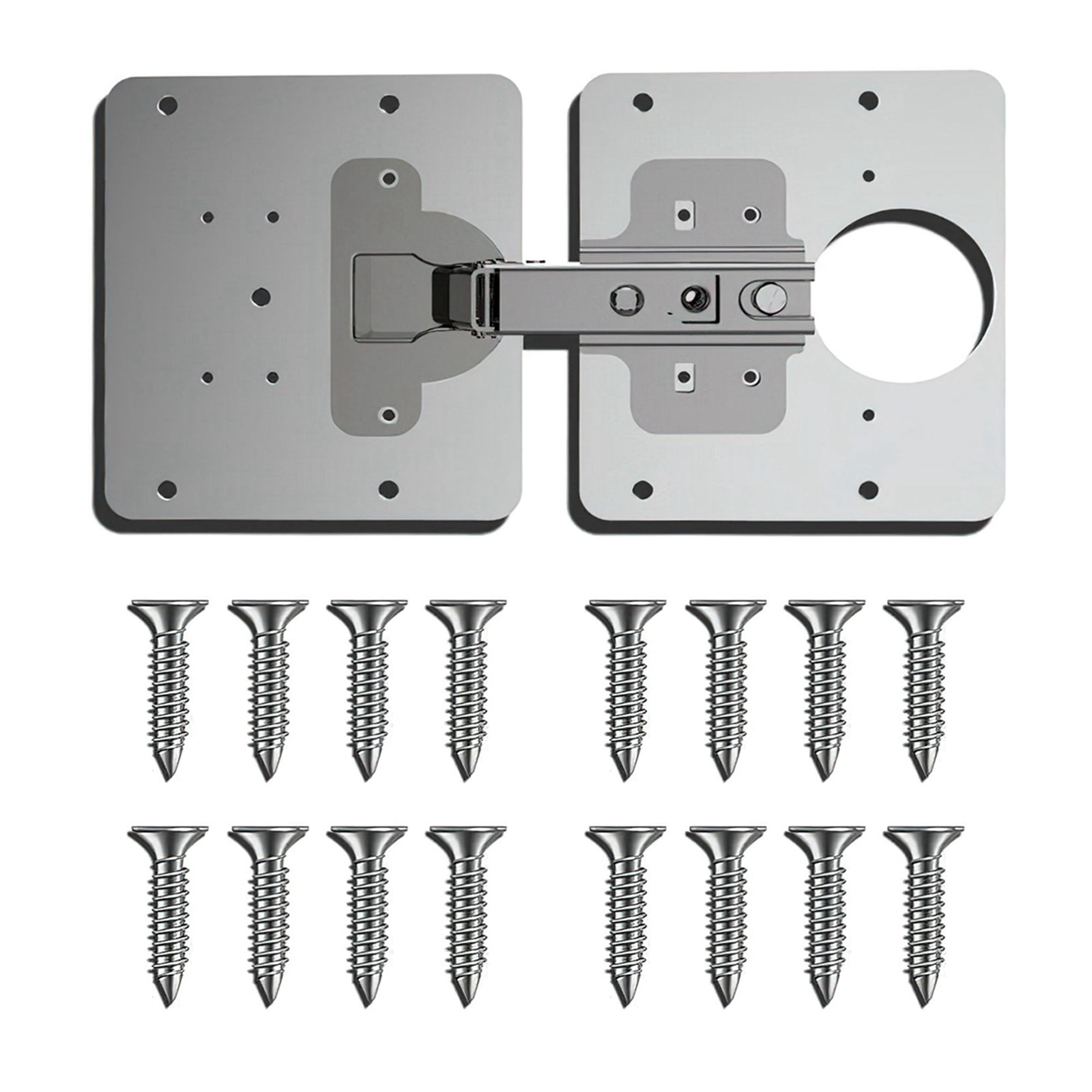 Hinges 2 Sets Cream White x4 Kitchen Cupboard Door Hinge Repair KIT Includes Plates and Fixing