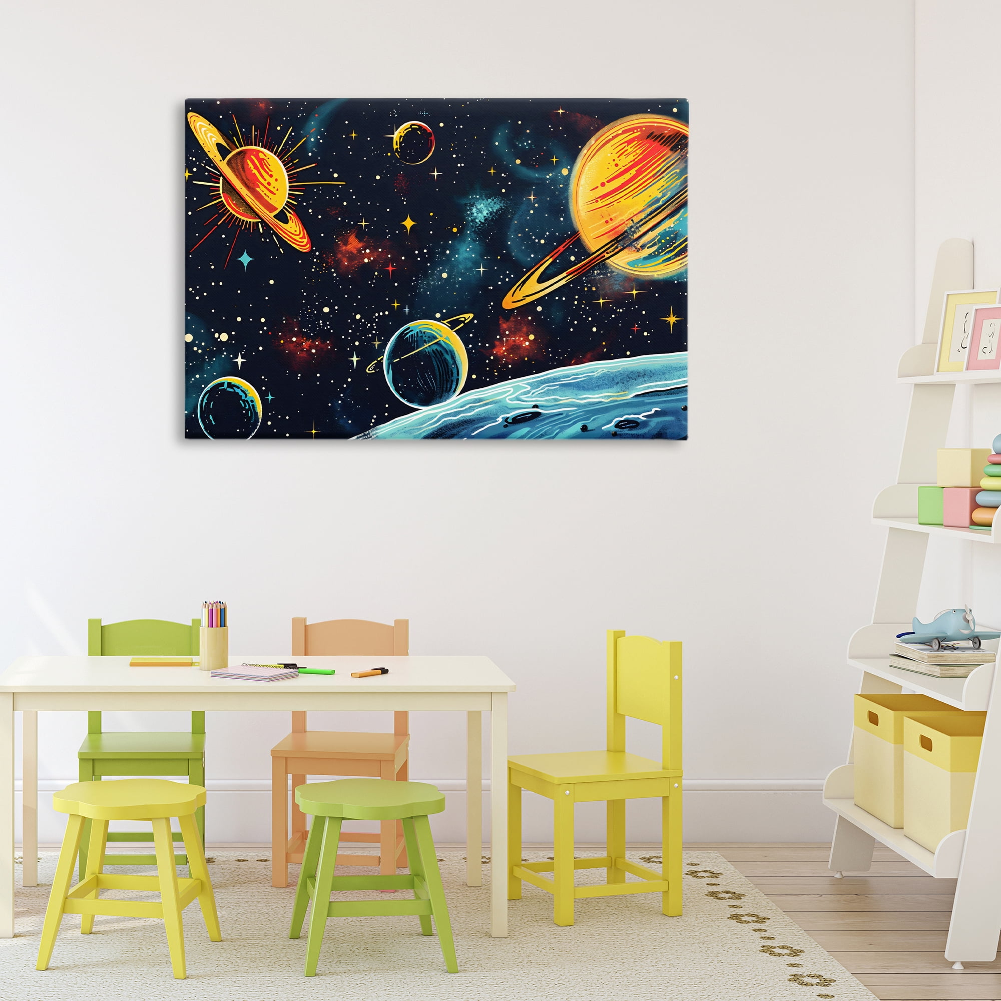 Stupell Industries Black Lit Galaxy Panorama Canvas Wall Art, design by Creative Studio