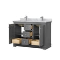 thumbnail image 3 of Wyndham Collection 48" Square-Sinks Wood Double Bathroom Vanity in Gray, 3 of 6