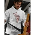 thumbnail image 2 of Peace In Retro Style Hoodie Men -Image by Shutterstock, Male Small, 2 of 4
