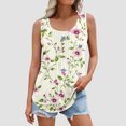 thumbnail image 4 of Yghzkop Womens Tank Tops Loose Fit Pleated Print Blouse Round Neck Sleeveless Tunic Top Summer Casual Park Essentials Lightweight Quick-Dry T-shirts Street Style Camisole, 4 of 6