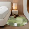 thumbnail image 3 of Round Area Rug 4ft Sage Green Oil Painting Floor Carpets Indoor Floor Area Mat Stain-Proof Mat Circle Rugs for Living Room Dining Room Kitchen Bedroom, Abstract Graffiti Art Sofa Throw Carpet, 3 of 9