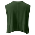 thumbnail image 5 of Samlisa Womens Cropped Workout Tank Tops Summer Loose Fit Sleeveless Yoga Tops Irregular Hem Side Slit Running Gym Fitness T Shirts Tees 0630S*Dark Green L, 5 of 6