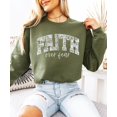 thumbnail image 3 of Faith Over Fear Graphic Pullover Inspirational Religious Spring Sweatshirt Army Green Sweatshirt Adult X-Large, 3 of 7