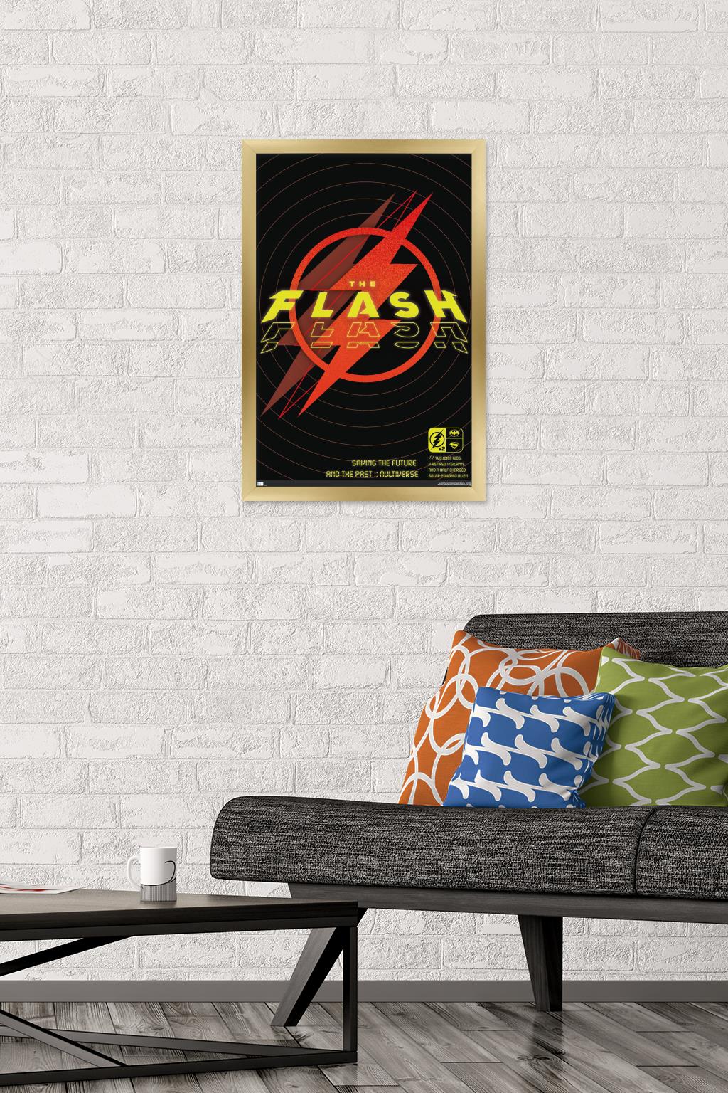DC Comics Movie The Flash - Saving The Future & The Past Wall Poster, 14.725" x 22.375" Framed