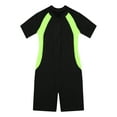 thumbnail image 3 of Sholeno Kids Boys Girls One Piece Short Sleeve Swimsuits Quick Dry Swimwear Bathing Suit Sunsuit Black Yellow 10, 3 of 7
