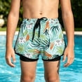 thumbnail image 2 of Shadoumai Boys Swim Trunks Cartoon Dinosaur Comfortable Swim Shorts Fashion Kids Boys Swim Trunks Brief Liner Compression Anti Chafe Beach Holiday Bathing Suits, 2 of 6