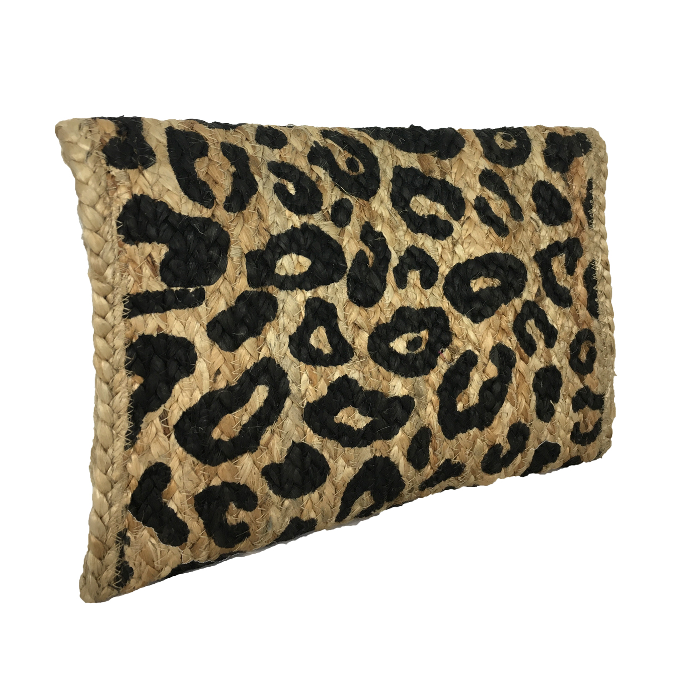 Magid Leopard Print Woven Jute Straw Clutch, Natural - image 2 of 3
