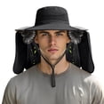 thumbnail image 3 of Kcolen Sun Hats for Men Wide Brim Solar Powered Wide Brim Sun Hat with Built-in Fan and Neck for Outdoor Heat, 3 of 6