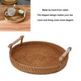 thumbnail image 3 of Rattan Serving Tray,Handcrafted Drinks Snack Dessert Serving Tray Exquisite Coffee Table Decorative Tray Liquor Serving Platter Living Reception Room Serving Tray, 3 of 8