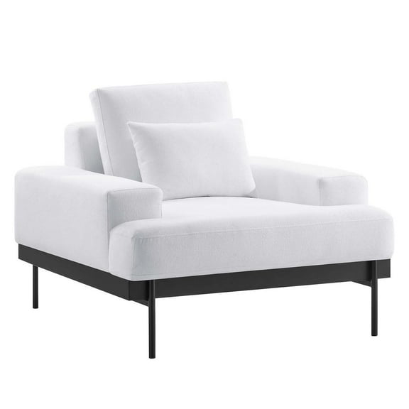 Modway Proximity Upholstered Polyester Fabric Armchair in White