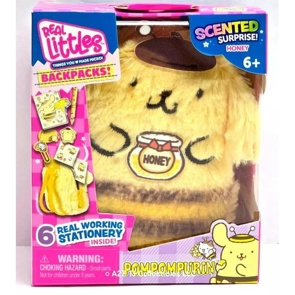 Real Littles Hello Kitty Mini Backpack - Pompompurin Wheeled Nylon Backpack, Black