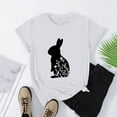thumbnail image 5 of HOMBOM Short Sleeve Womens Easter Shirts 2024 White Crew Neck T-shirt Easter Bunny Print Summer Tops for Women XL, 5 of 5