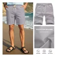 thumbnail image 3 of Bermuda Short Casual Playa De Algodón Y Lino Para Hombre, 3 of 8