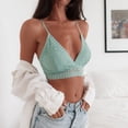 thumbnail image 4 of Women Summer Tops Women Sexy Clothes Rimless Bralette Push Up Sticky Bras Vest Sleeveless Backless Crop Top Club Vintage Bra Vest Camisole Elderly Long Cardigan Camisole Top with Bra Casual Green S, 4 of 9