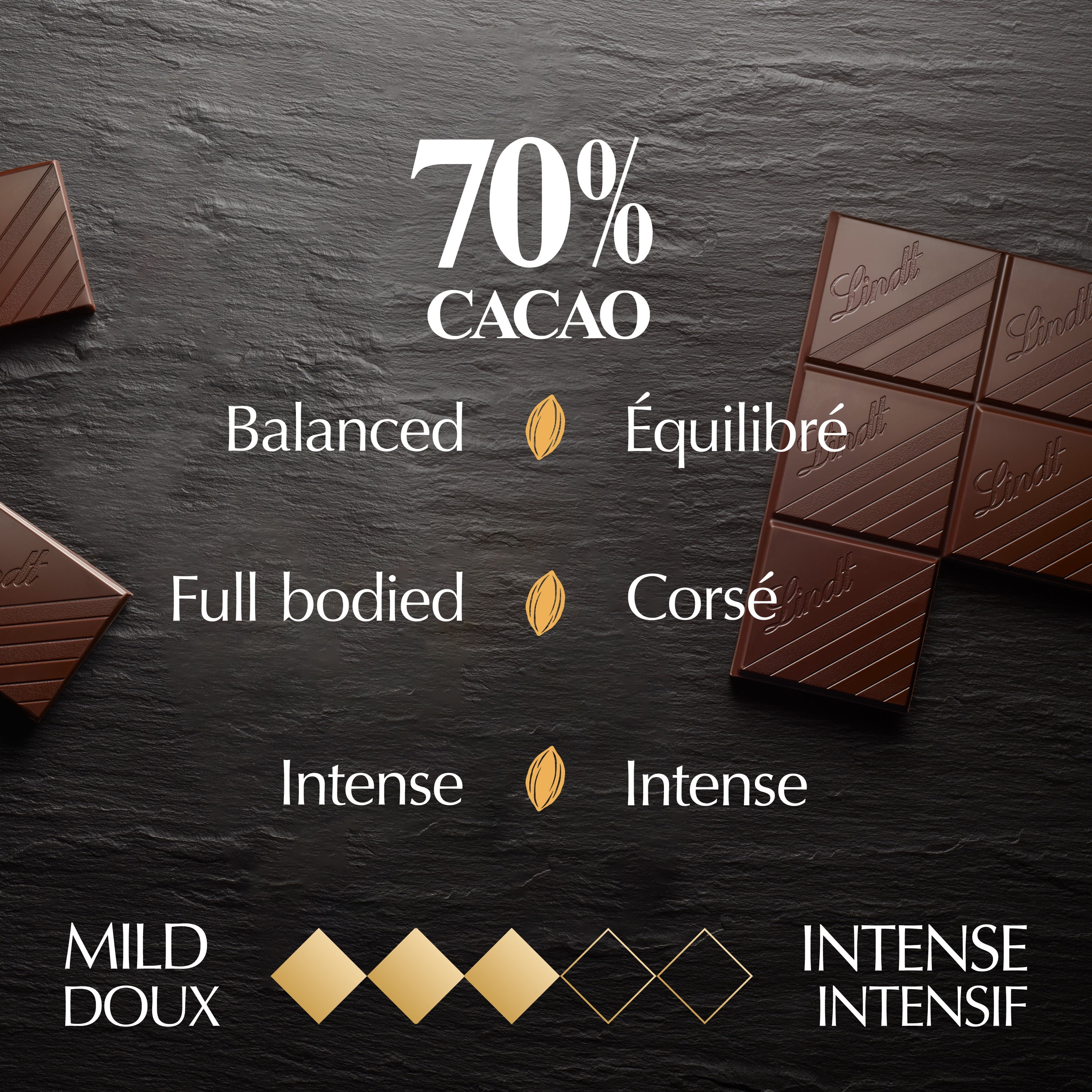 Lindt EXCELLENCE 70% Cacao Dark Chocolate Bar, 100 Grams, 100 g