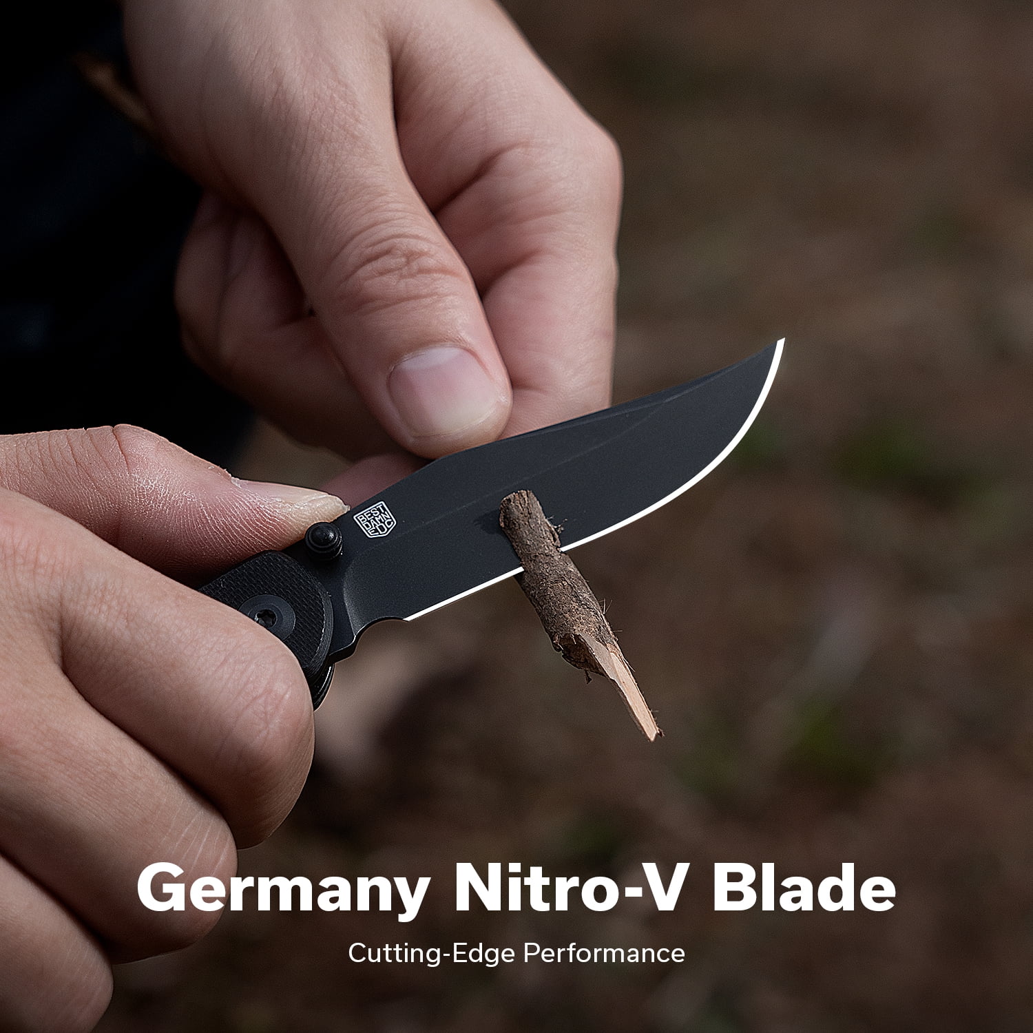 CIVIVI Clingman Pocket Folding Knife with Titanium Reversible Clip, 2.99" Nitro-V Blade G10 Handle Liner Lock Knife C23065-1 (Black)
