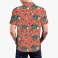 thumbnail image 3 of Balery Hedgehog Mushroom Printed Men’s Short Sleeve Polo Shirt, Midweight Men's Shirt,Golf Polo shirts -3X-Large, 3 of 8