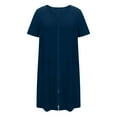 thumbnail image 6 of hotojiny Women Zipper Robes Lounge Short Sleeve Lightweight Bathrobe Soft Comfy Nightgown House Coat with Pockets, 6 of 7