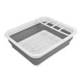 thumbnail image 1 of Foldable Dinnerware Drainer Organizer, Adjustable Swivel Drain Strip Built in Utensil Drying Rack Space Saving Collapsible Dish Drying Rack Flexible  for Travel, 1 of 8