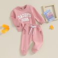 thumbnail image 4 of Little Girls Outfits Girls' Clothing Sets Autumn Toddler Baby Girl Fall Outfits Letter Embroidery Long Sleeve Sweatshirt + Sweatpants Set Spring Clothes, 4 of 7