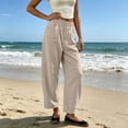thumbnail image 6 of Tqcoqu Barrel Pants for Women,Baggy High Waisted Wide Leg Trousers,Lightweight Summer Y2k Pants with Pockets,Khaki Women's M-XXL, 6 of 7